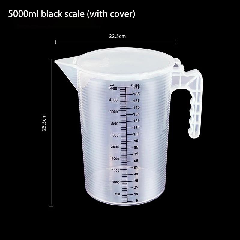 100-5000ml Plastic Measuring Cup with Lid Graduated Liquid Container Kitchen Clear Baking Measuring Tools High Volume