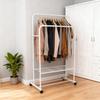 Susire Clothes Rack Large Indoor Clothes Drying Pipe Clothes with Double 80cm Wide - Stylish, Sturdy, Capacity, Rack, 2-Tier Hanger, Rack, Casters,