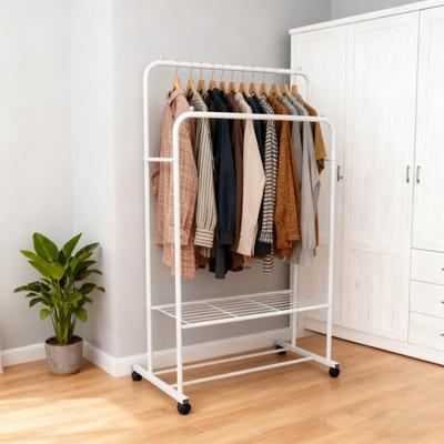 Estantería para Ropa Susire Grande Tubería para Secado de Ropa Interior Ropa con Doble Ancho de 80 cm - Elegante, Resistente, Capacidad, Estantería, Colgador de 2 Niveles, Estantería, Ruedas,
