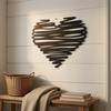 Metal Heart Wall Decoration Black Scribble Art Simple