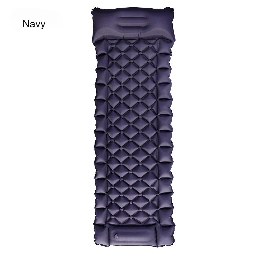 Outdoor Inflatable Mattress Portable Moisture-proof Picnic Camping Beach Inflatable Pad TPU Splicing Foot Inflatable Bed тёмно-синий