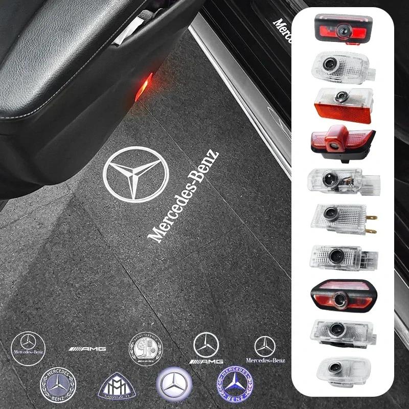 2Pcs Car Door Welcome Lamp Laser Projector LED Light For Mercedes Benz AMG Class W204 W205 W203 W206 W220 W211 W212 GLC CLS S3H8G