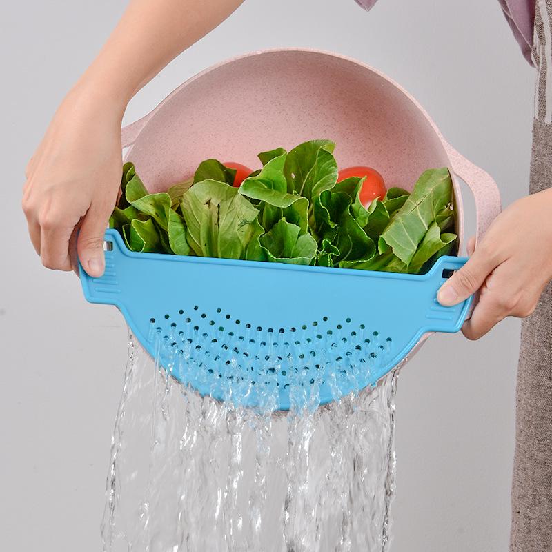 

Silicone Edge Kitchen Pot Vegetable & Noodle Water Drainer Filter