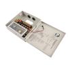 Scatola di Alimentazione CCTV Distribuzione Elettrica Scatola di Giunzione 12V 4 Canali Fusibile 5A 110V 220V Con Scatola Metallica Spina AC Serratura