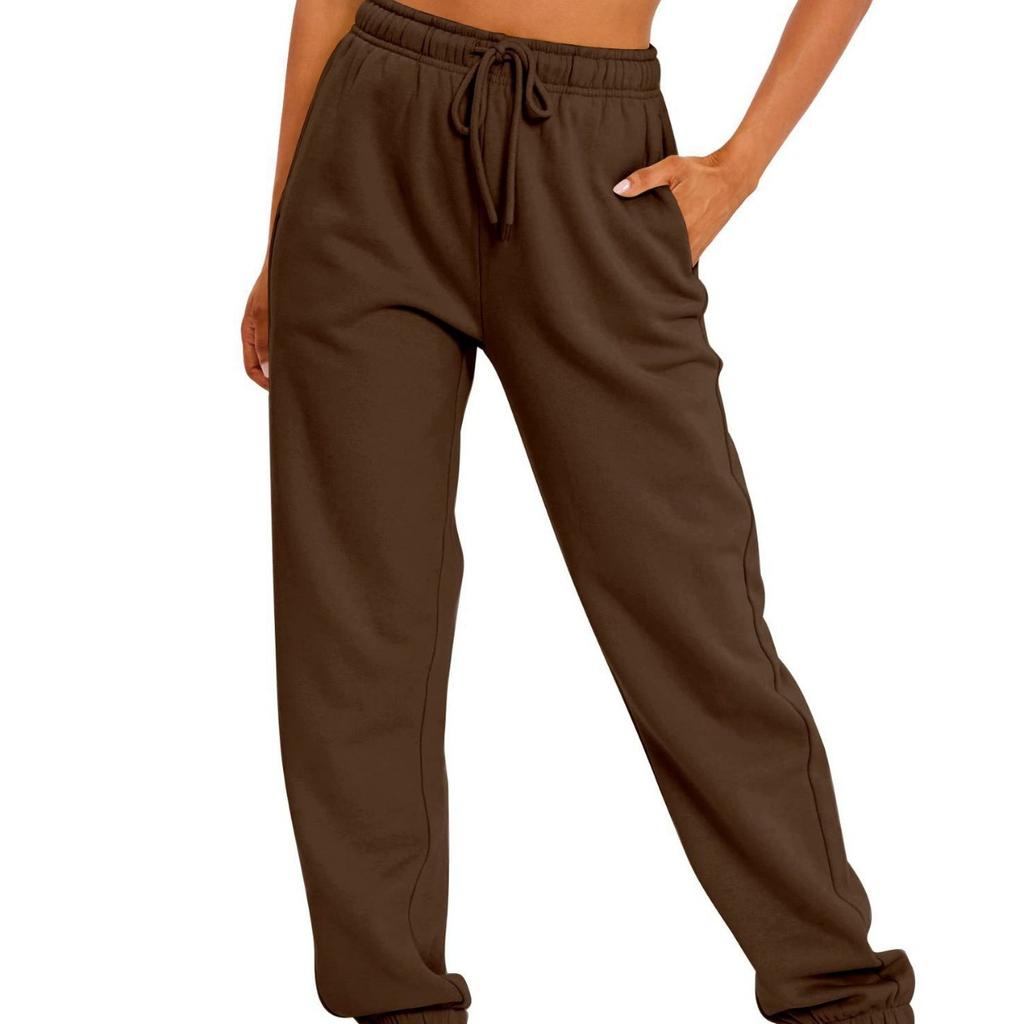 Damen Mehrfarbige Gepolsterte Jogginghose Lässig Joggen Sport High Waist Locker Kordelzug Täglich Lässig Damen Hose