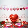 6/12pcs Classic Heart-Shaped Valentine'S Day Decorations, Love Themed Hanging Ornaments for Wedding, Home Decor, Window Display