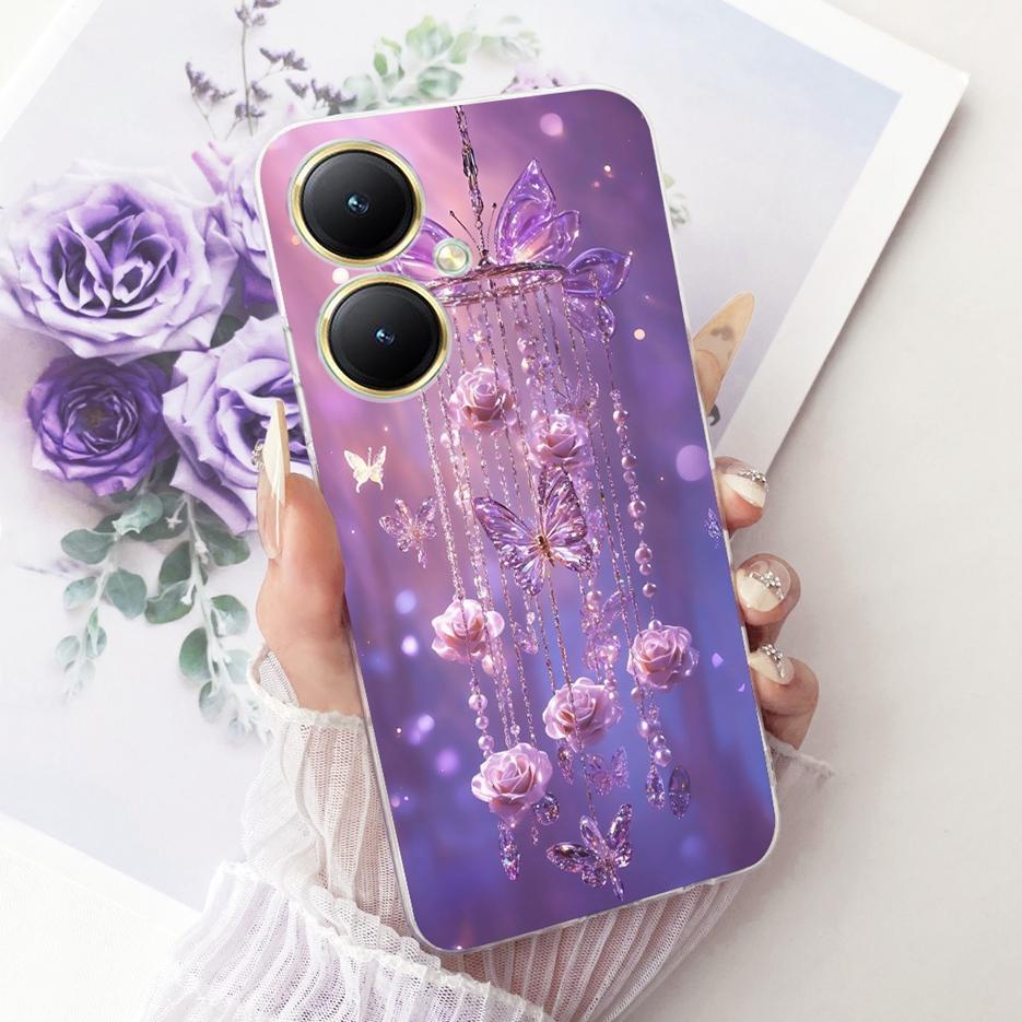 For Vivo Y27 4G Case V2249 Luxury Flower Butterfly Painted Cover Soft Slim Phone Case For Vivo Y27s Y 27 s VivoY27 5G V2302 Bags