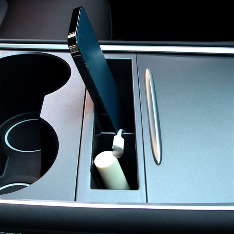 XXR-Center Console Armrest Storage Box Card Key Phone Charging Cable Organizer For Tesla Model Y 3 - Accessories
