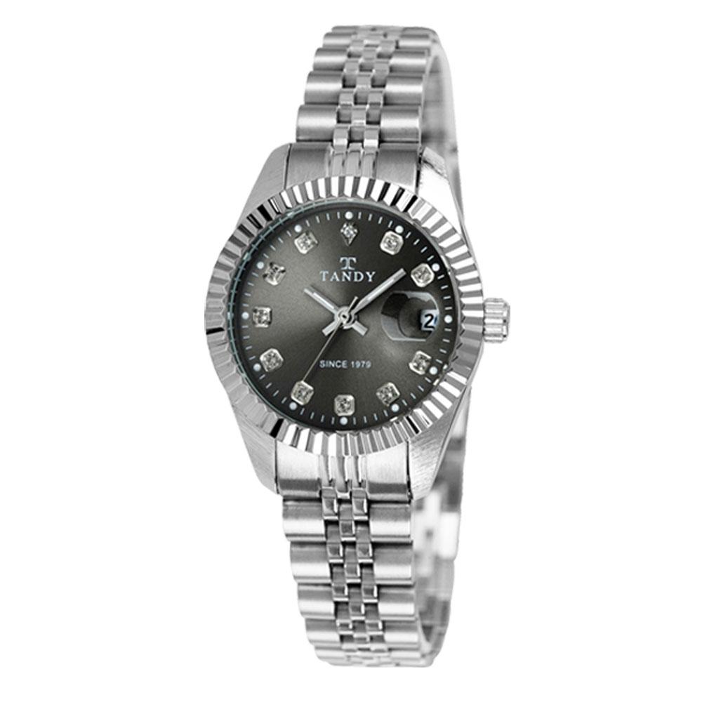 Taendi Luxury Couple Metal Wristwatch (Swarovski Insert) T-3909 Women'S Silver