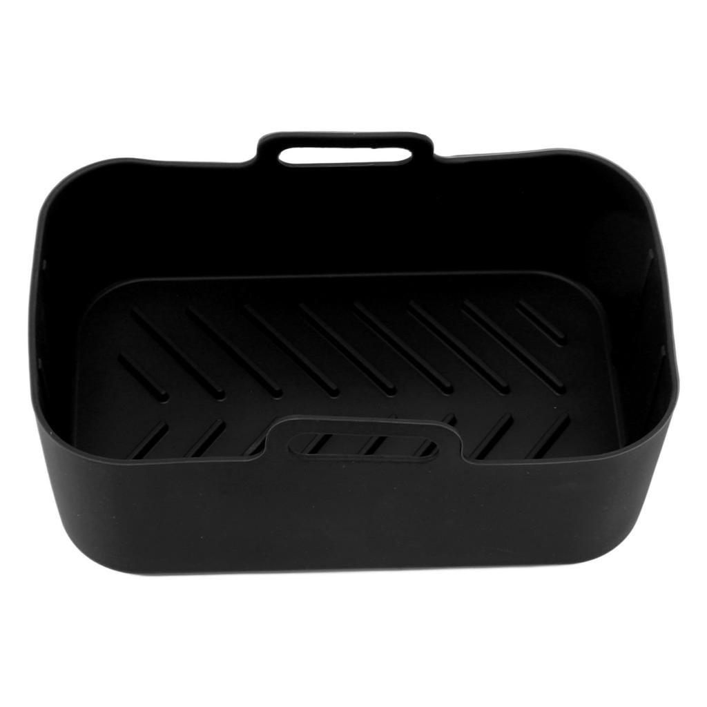 2 Sets Kitchen Fryer Silicone Basket and Mat Reusable Non Stick Rectangular   Oven Accessories for   DZ201 Foodi 8QT
