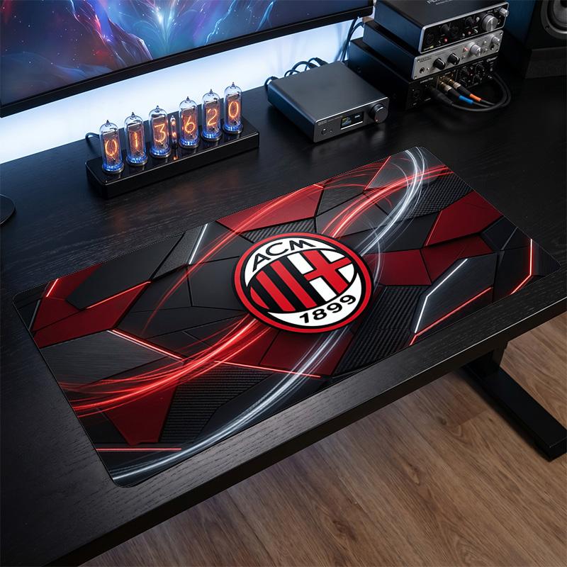 Tappetino per Mouse Grande Stampato AC Milan, Tappetino Morbido in Gomma Antiscivolo per Scrivania da Gioco per Ufficio Laptop Computer Decorazione