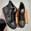 New casual shoes Men's solid rivets high top sports sole flats sequin soft soles Zapatos Hombre A8