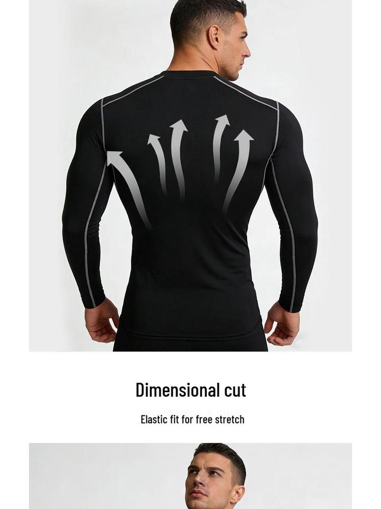 Erkek Uzun Kollu Kompresyon Spor Taban Katmanı - Hızlı Kuruyan ve Nefes Alabilen