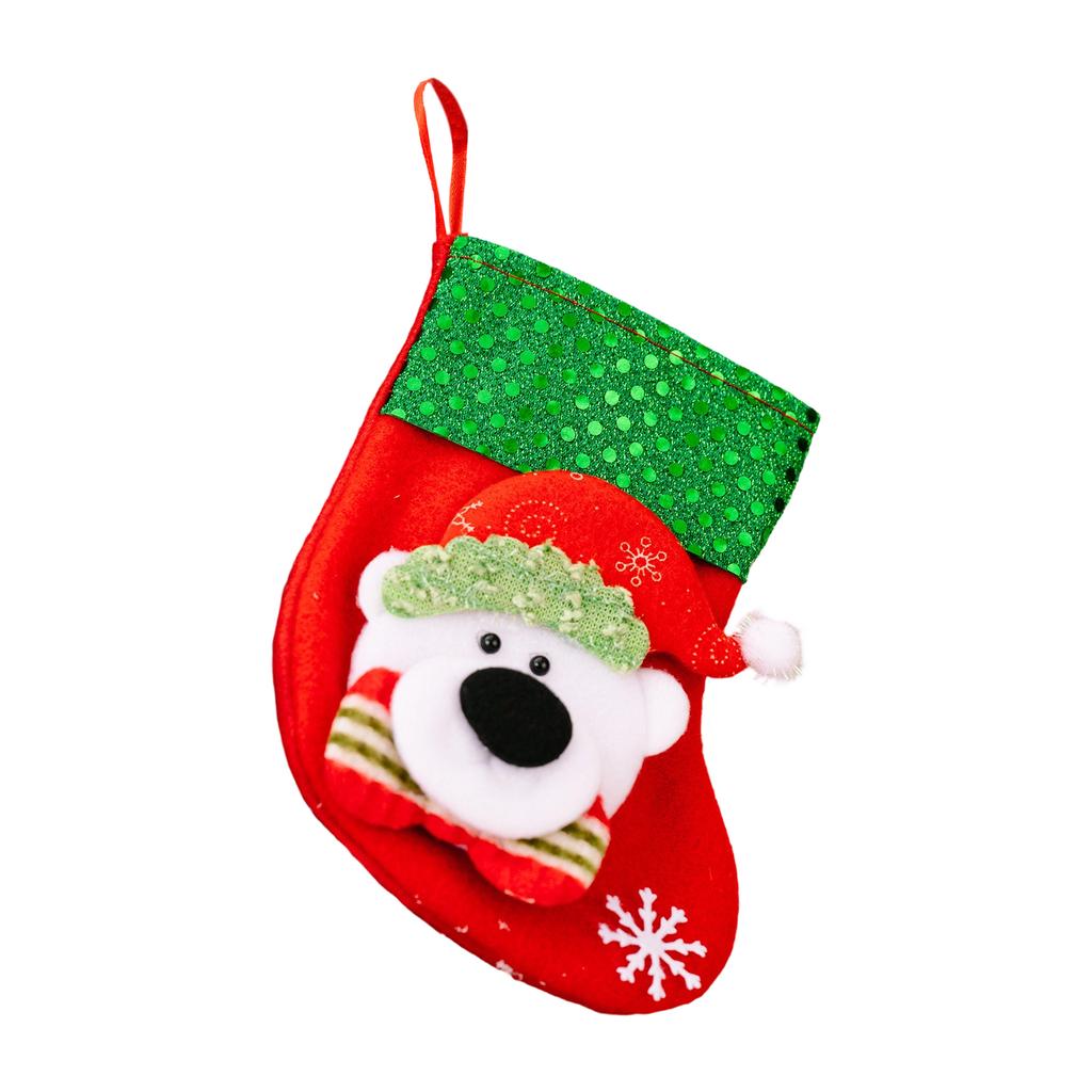 Christmas Socks Gift Bag Small Candy Decorations Gift Bag Christmas Snowman Deer Old Man Socks Pendant