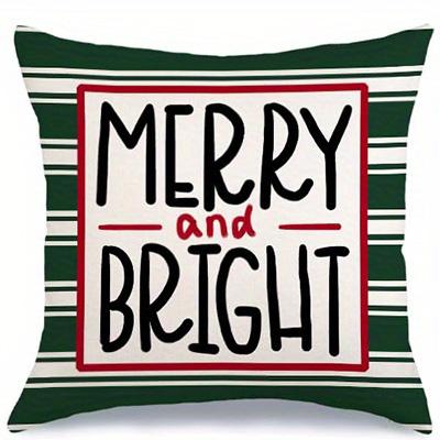 Home Decor Merry Christmas Tree & Truck Throw Pillows Pattern Cushion Cover Suitable For Sofa Bedroom Car Pillow Cover