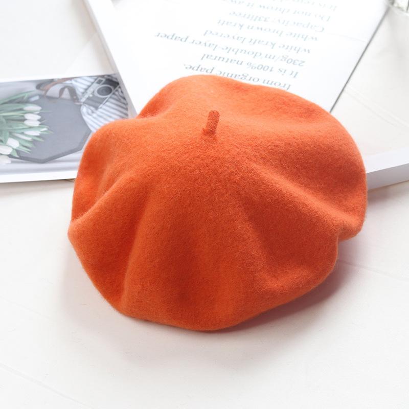 Women'S Wool Beret | Face Slimming Winter Warm | Solid Color Cashmere Blend | Vintage Painter Hat