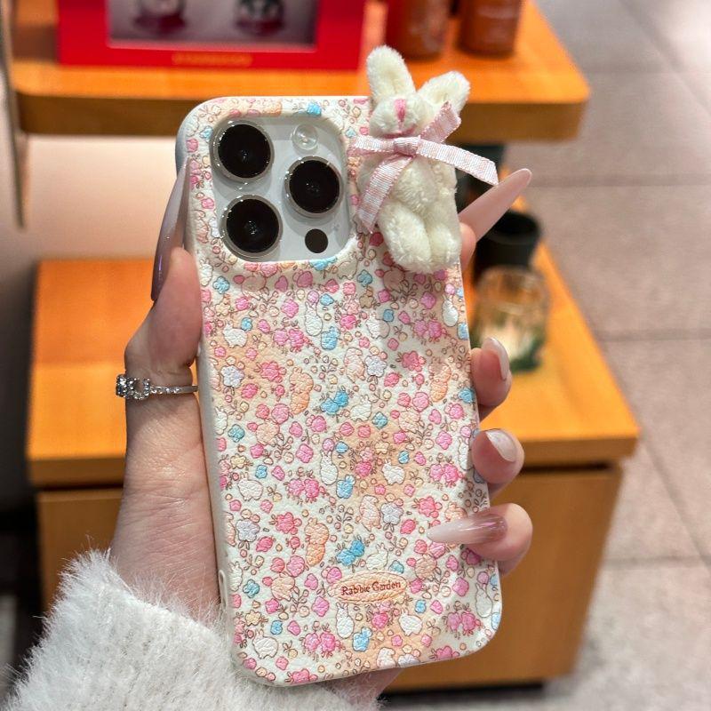 

Full Screen Faux Leather Rabbit Design Case for iPhone 17 Pro Max & 16 - Premium Soft Texture Apple 13