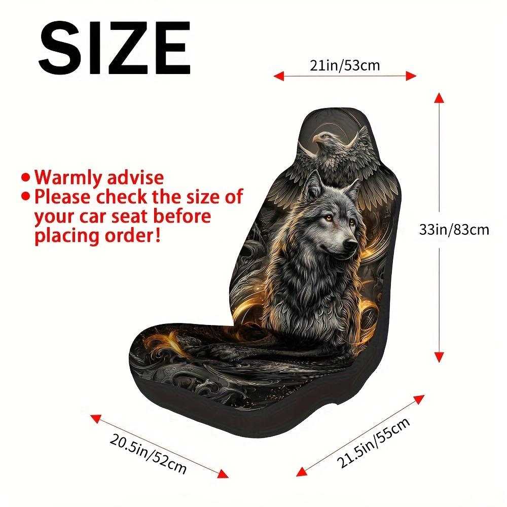 2pcs, Eagle And Wolf Harmony Print Universal Car Seat Covers, Decorative And Stylish Coversor, Easy To Install And Washable, Add