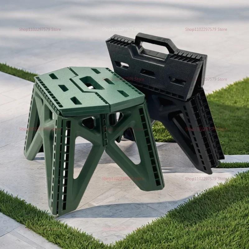 1PCS Adult Children Portable Folding Stool Thickened Plastic Saddle Chair For Children's Outdoor Car Movable Folding Stool
