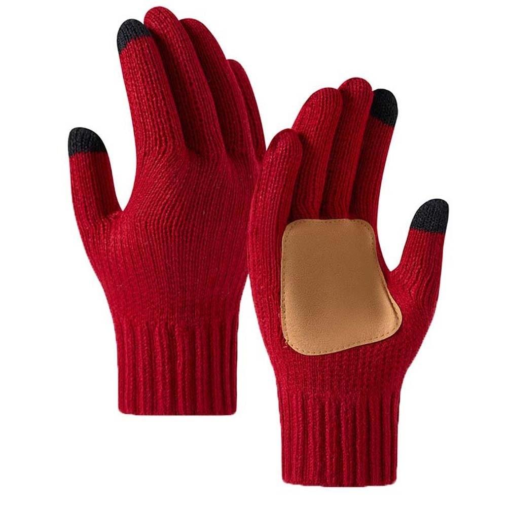 Knitted Wool Touchscreen Gloves Solid Color Woolen Warm Gloves Winter Knit Mittens  Holiday Gift