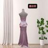 Export popular light luxury fake two sexy three-dimensional flower tube top slim hip dinner dress