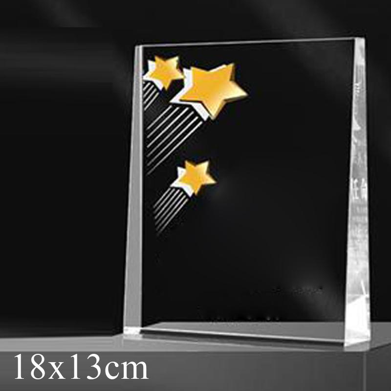 Customized Crystal Trophy with Metal Pendant, Beveled Version Trophy, Customized Award, Company Award, Staff, Free Engraving 1Pc