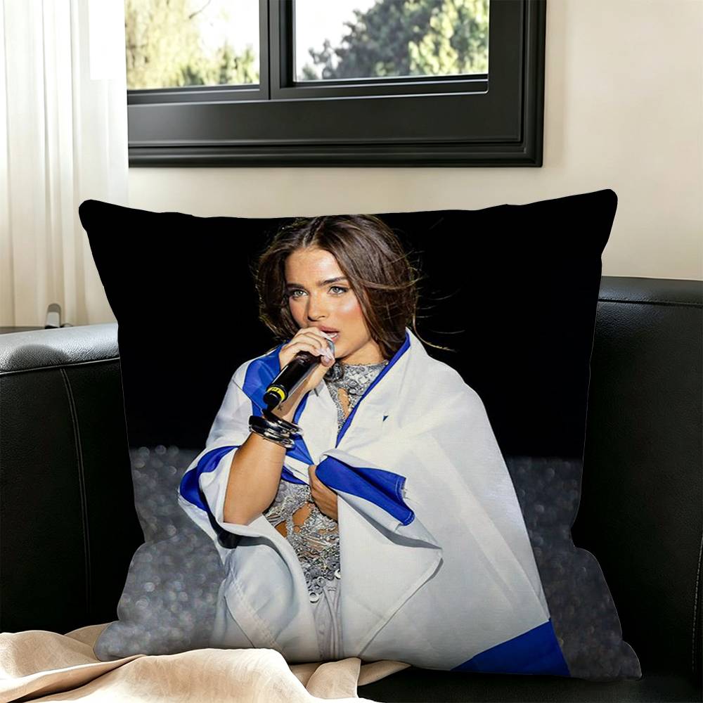 Israel Celebrity Noa Kirel  Square Double-Sided printed Pillow Case Bedroom Bedside Pillow Sofa Cushion Cover