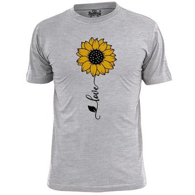 Mens Sunflower Love T Shirt Flowers Peace Gardening