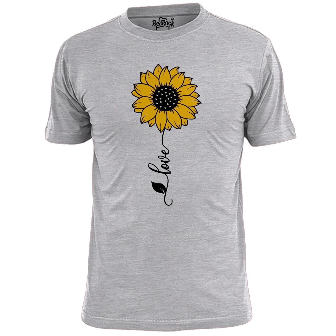 Mens Sunflower Love T shirt Flowers Peace Gardening S