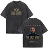 Rapper Don Omar The Last King Tour 2026 Stampa Vintage Lavata T-shirt Uomo Donna Moda T-shirt Leggere Traspiranti e Comode