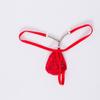 Special for erotic underwear, sexy men's thongs, low-rise hollowed-out lace, see-through pocket, erotic underwear