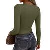 Women's And Winter Slim Bottom T-shirt Fashion Casual Color O-Neck Pullover Long Sleeve Top