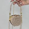 Acylic Mini Doublesided Diamond Clutch With Heart And Lock Buckle For Daily Street Style