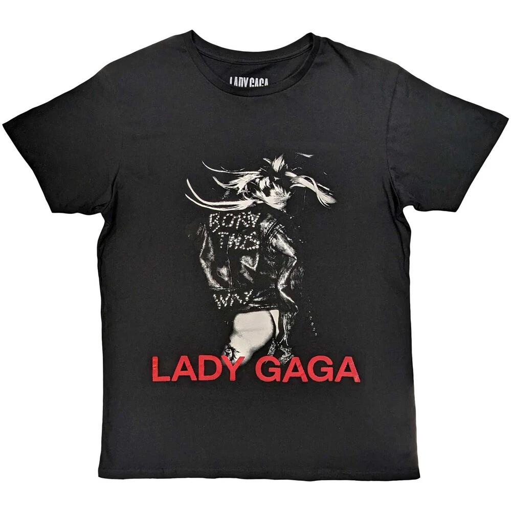Lady Gaga - Leather Jacket - Black T-shirt XS