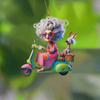 New 2D flat acrylic flat cartoon grandma pendant, keychain decoration car pendant