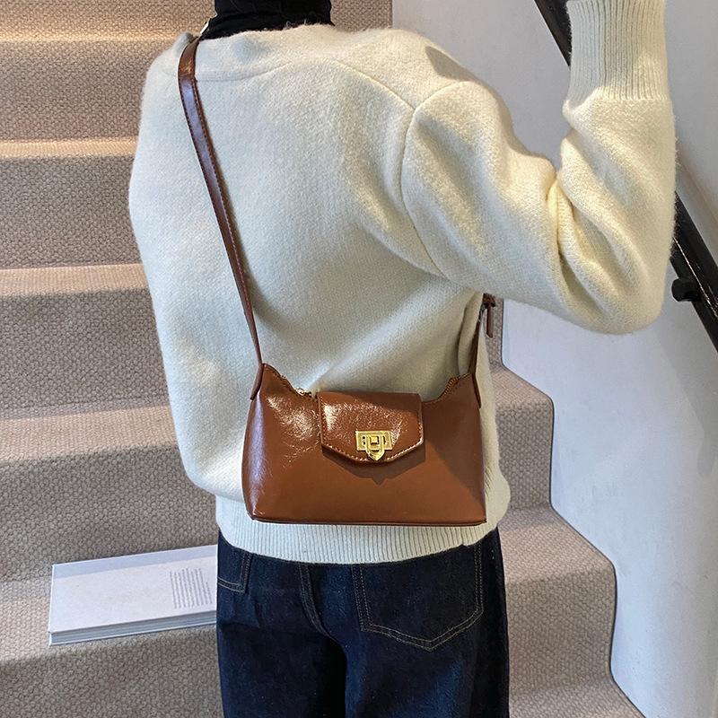 

2025 new bag women s versatile single shoulder crossbody underarm women s bag premium new bag women 22*8*15 чёрный