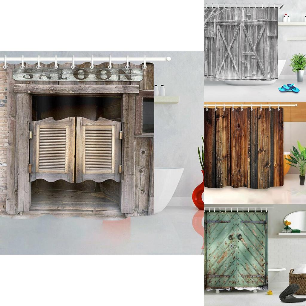 Top-tier Polyester 3d Print Rustic Wood Shower Curtain With Classic Design