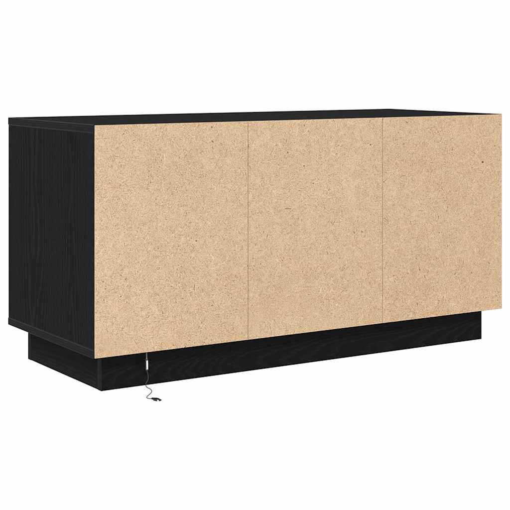 TV Stand with LED Lights Black Oak Effect 100 x 41 x 50 cm