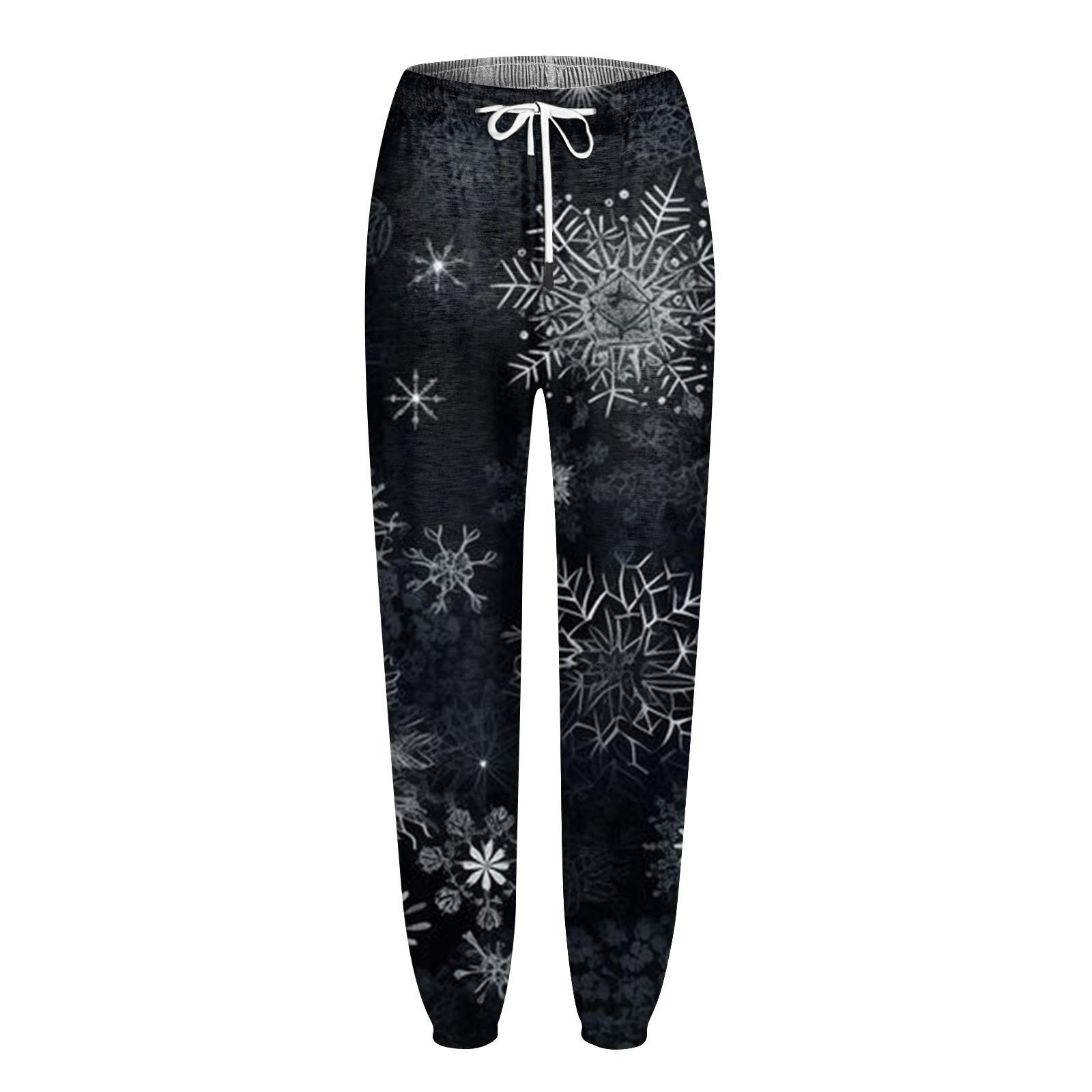 Женские повседневные модные рождественские принтованные повседневные спортивные брюки — фото 3