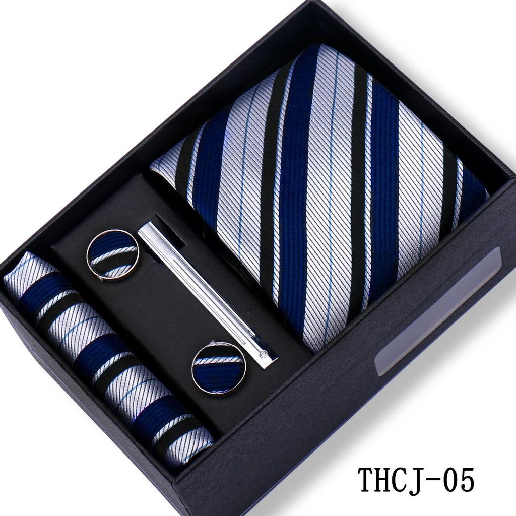 Men's 4-Piece Tie Gift Set for Business, Wedding, and Formal Wear.