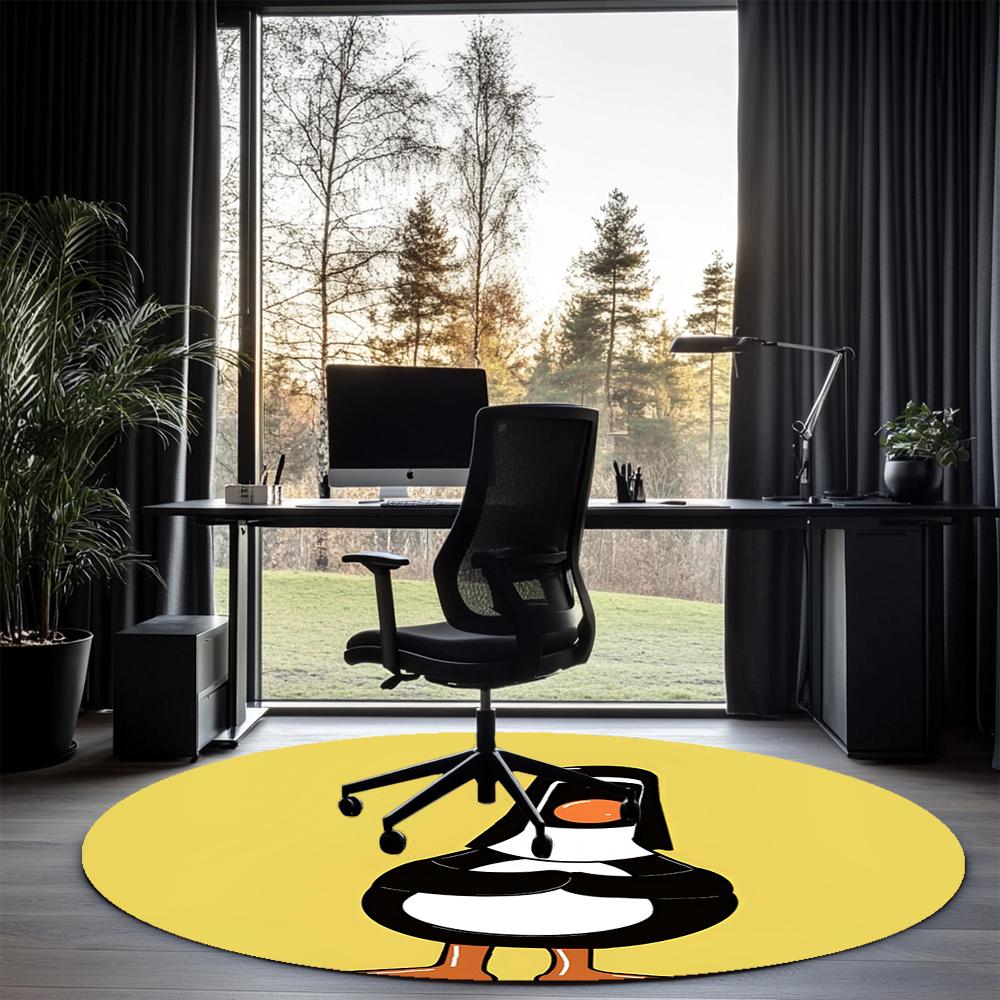 Feathers McGraw Printed Round Rug Carpet Chair Rug Area Rug Entryway Doormats,for Office Chair Living Room Bedroom Kitchen Room.