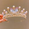 Elegant Pearl Butterfly Princess Crown for Sweet 18 Ceremony & Stage Performance