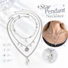 Silver Clavicle Chain Rhinestone Choker Necklace New Star Pendant Necklace  Women