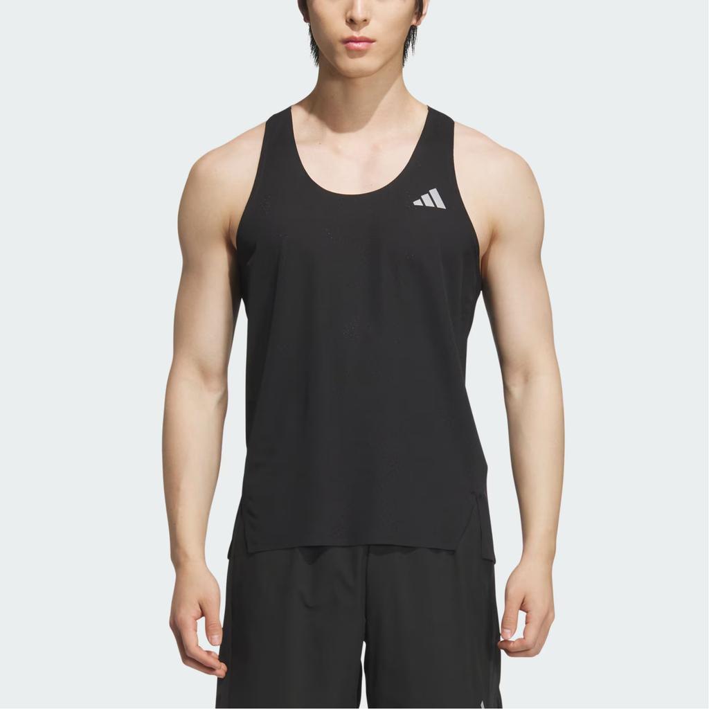 New Adidas Running Tank Top Unisex Black/Dark Silver Gray JY7015