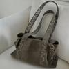 Vintage Suede Tote Bag For Women Retro Rivet Detail Shoulder Bag High-end Underarm Bag Casual & Fashi Daily Commuter Handbag