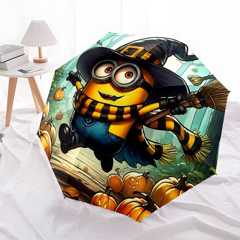 1pc Halloween Minion Automatic Open/Close Umbrella, Lightweight Design for Everyone,Durable Canopy yy251014063