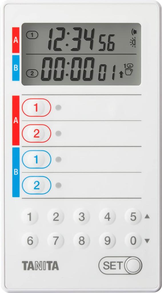 Tanita Commercial Digital x 16 x cm Timer, 100-Hour Counter, White, TD-427-WH, 8.9 2.8