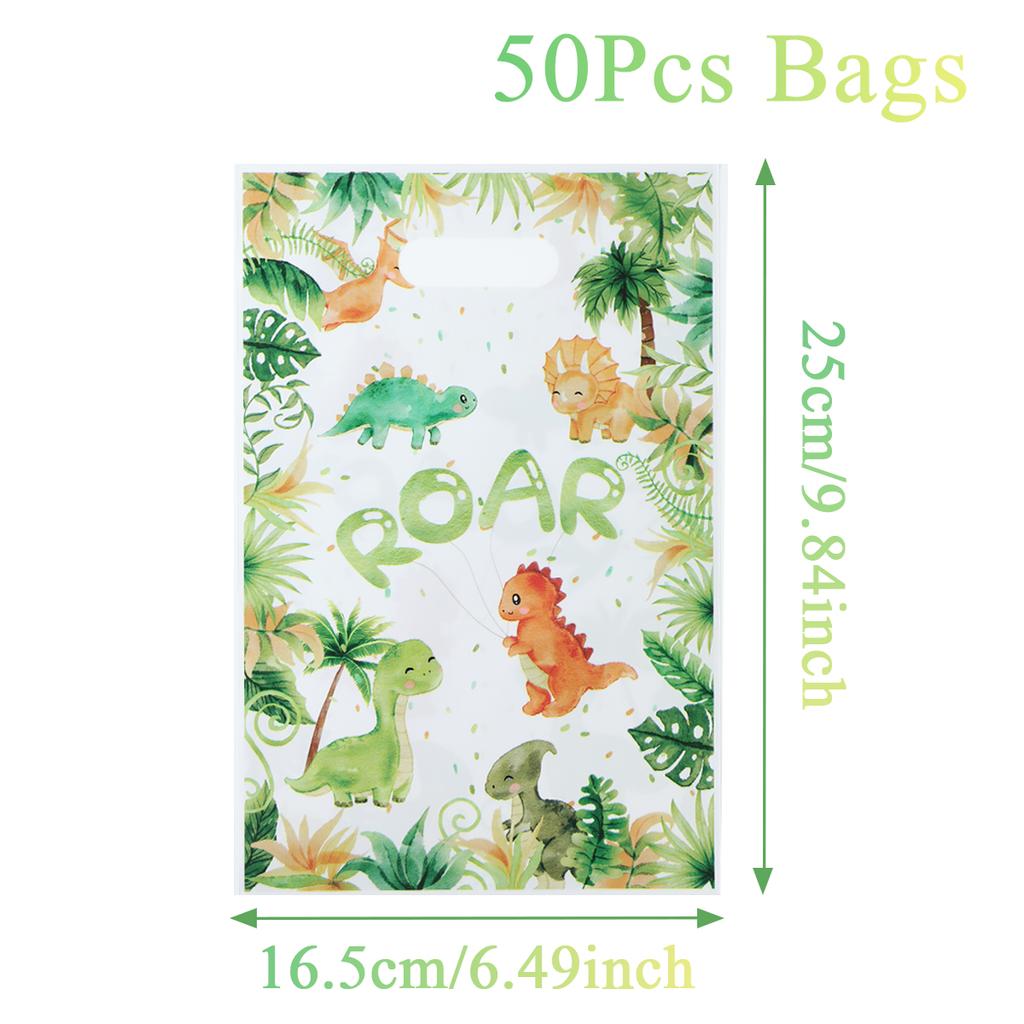Cartoon Dinosaur Plastic Gift Bag Candy Bag Dinosaur Birthday Party Decor Kids Birthday Party Supplies Favors Baby Shower Decor
