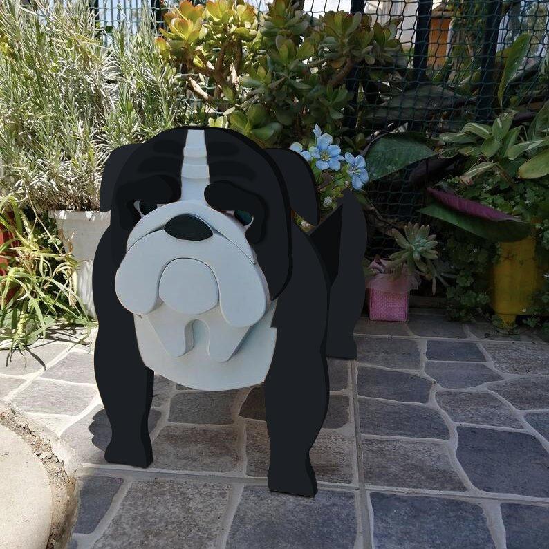 Garden Art Dog and Cat Flower Pot Set
