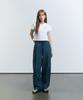 SLOW RECORD HOUSE Nylon Single-Pleat Pants_Teal